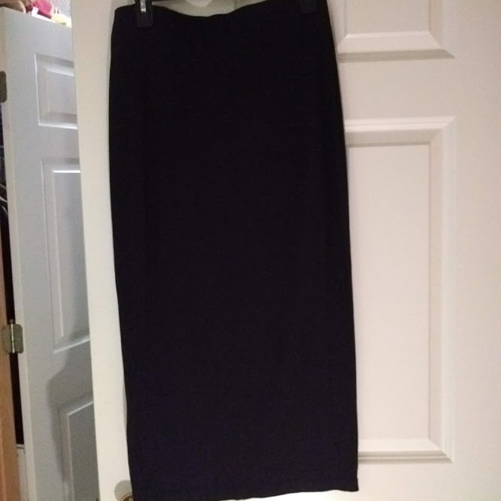 Ann Taylor Navy Jersey Midi Skirt
